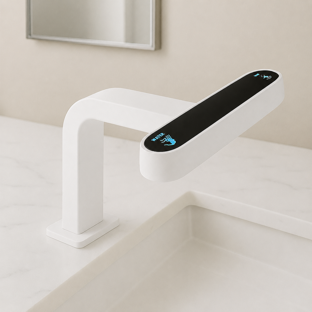 Fontana Matte White Luxury Dual Sensor Automatic Faucet and Foam Soap Dispenser